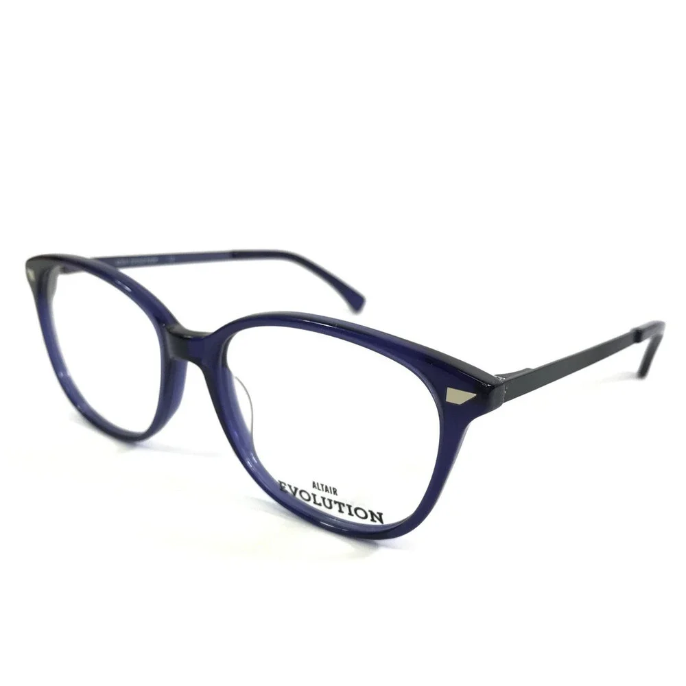 Altair Evolution Eyeglasses Frames A5031 414 NAVY Blue Round Full Rim 52-17-135